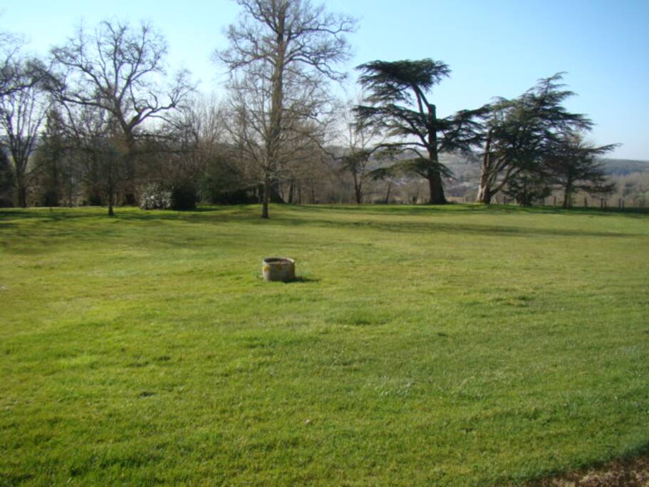 Vue sur le parc depuis le pavillon