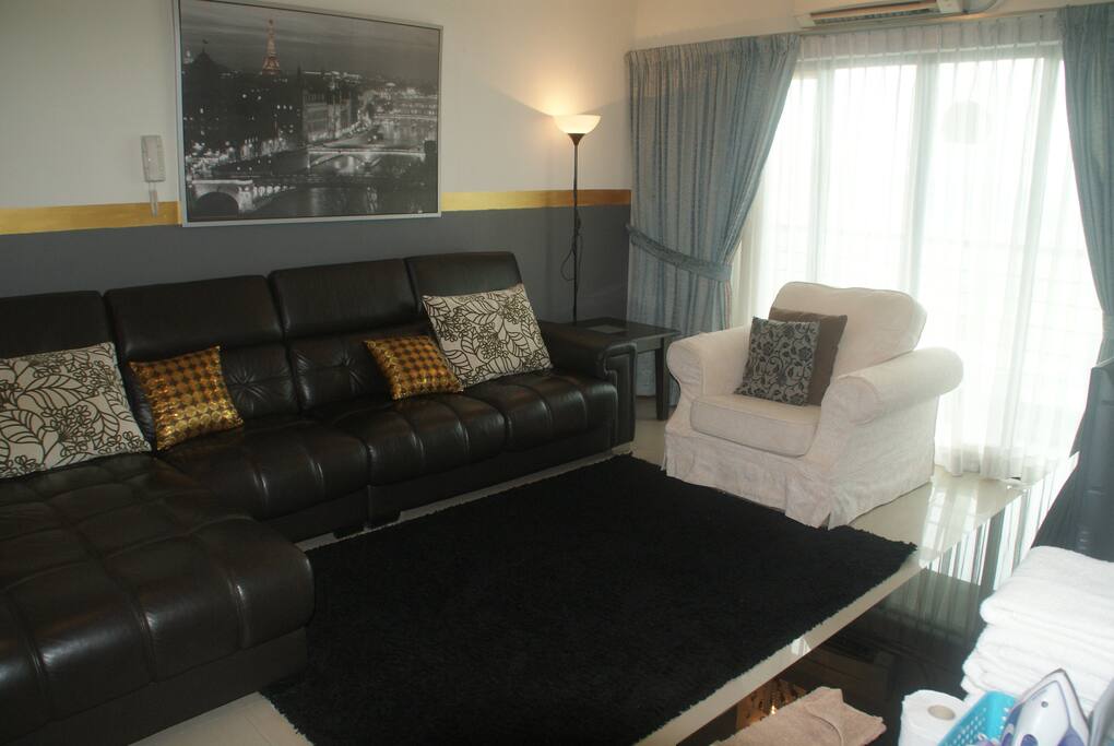Living Room with SOfa Bed (AC and Fan)