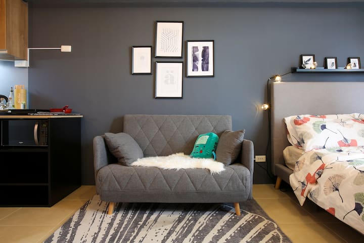 Rest at a comfortable sofa convertible to a sofabed perfect for more than 2 guests.