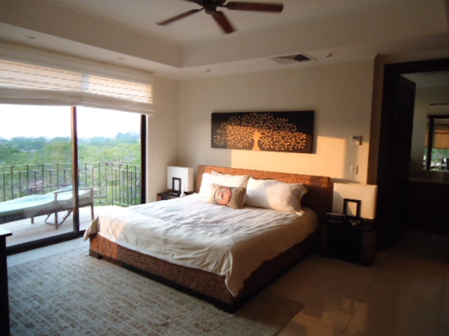 Master Bedroom with private Terrace and oversized bathroom with Shower + jacuzzi tub.