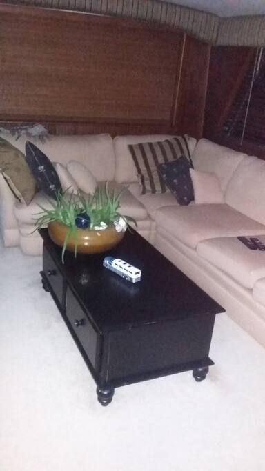 The salon .
60 inch flat screen too !