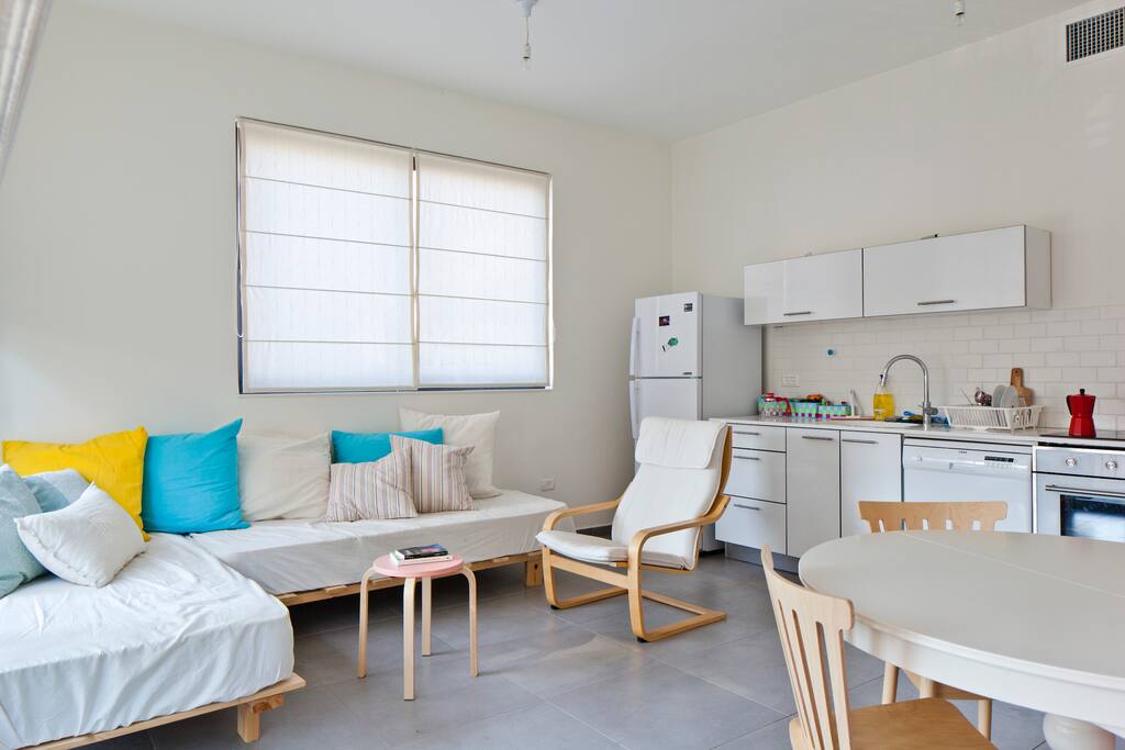 living room and kitchen