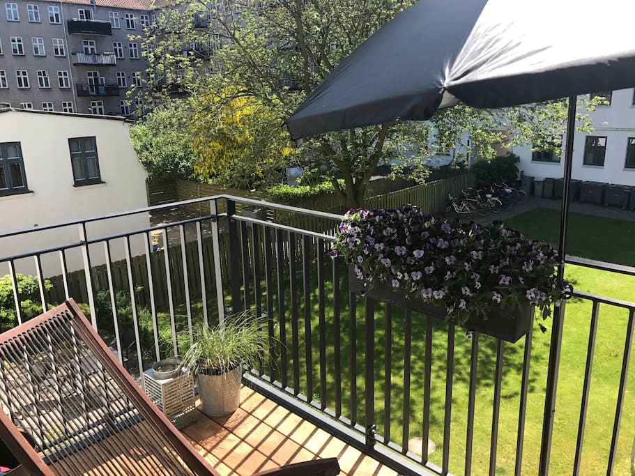 Half of our sunny balcony