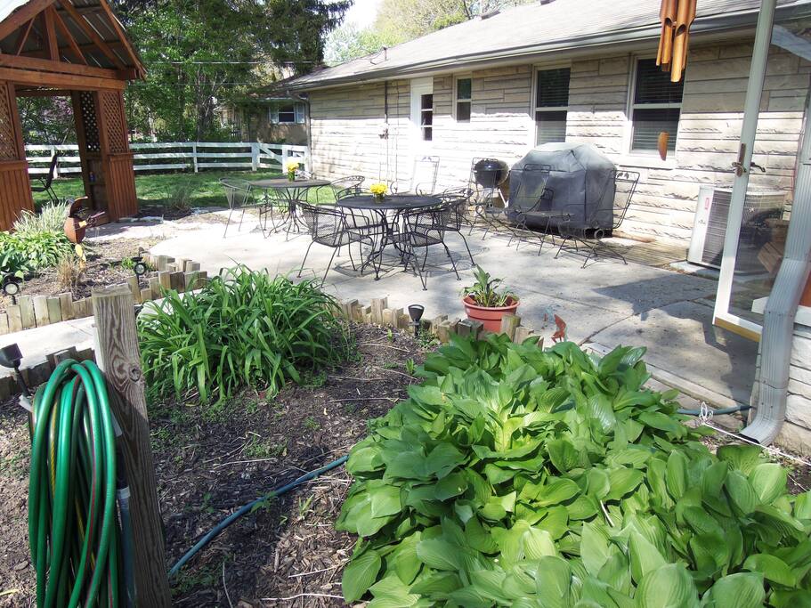 Back of house with grills.