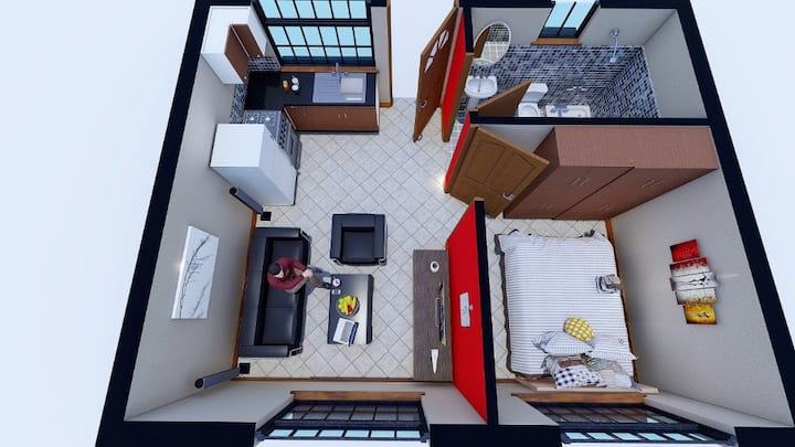 「1卧室公寓，城市景观，非常干净和宁静」图片 1