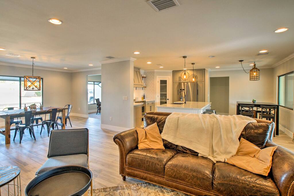 The open-concept living space ensures that each room flows flawlessly together.