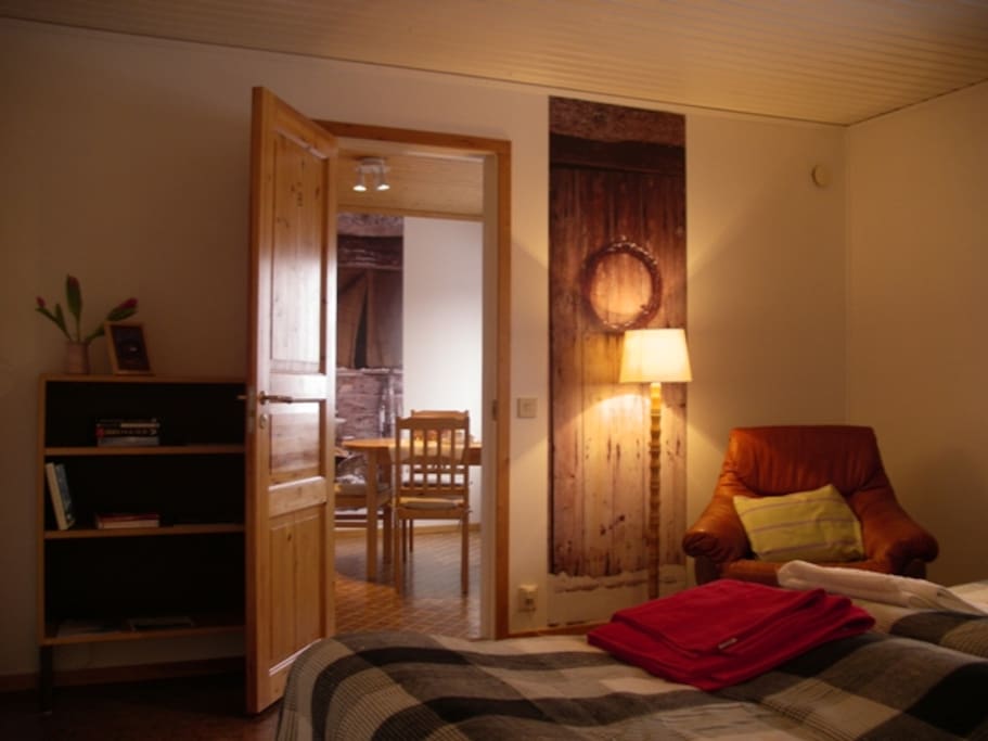 Second bedroom and living room,