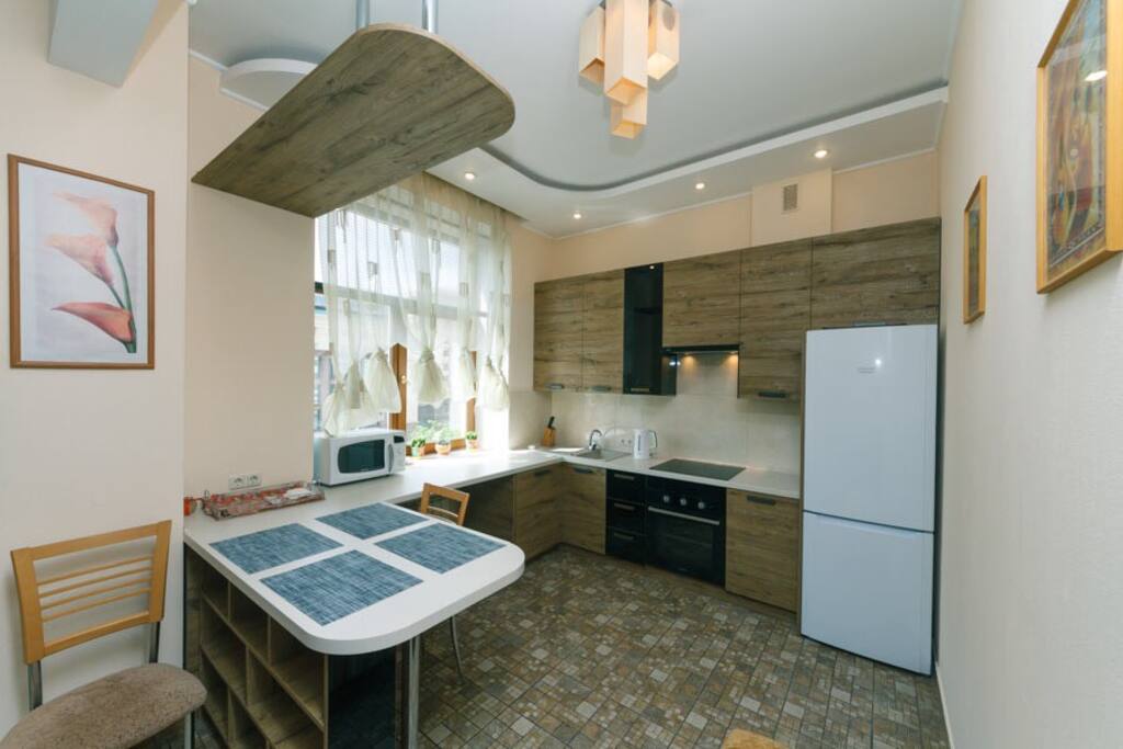 Living-room, open studio-kitchen