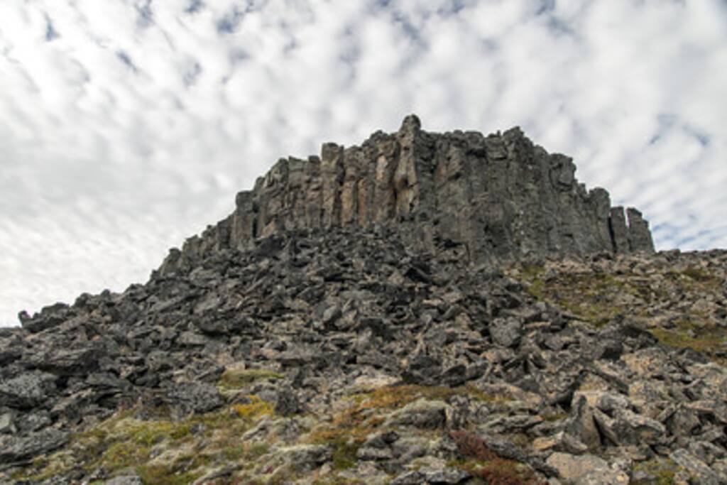 Borgarvirki can be seen from Hvoll