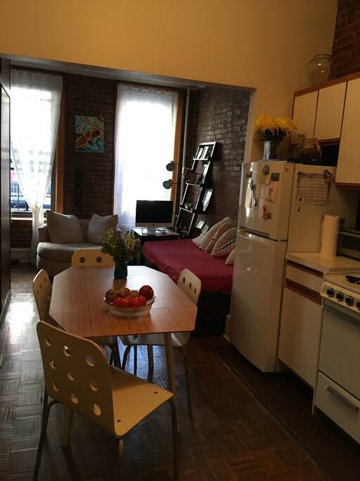 Living room and kitchenette
