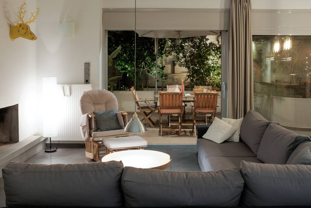 Lounge area view towards patio