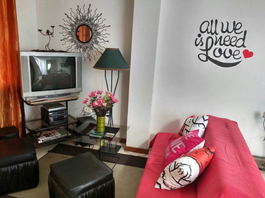living room with tv