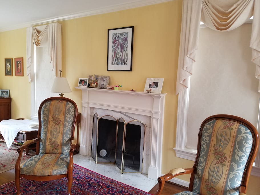 Fireplace for use in the winter.