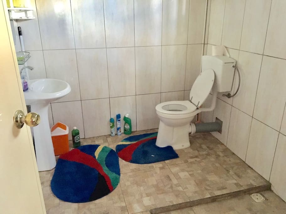 Badkamer en toilet .