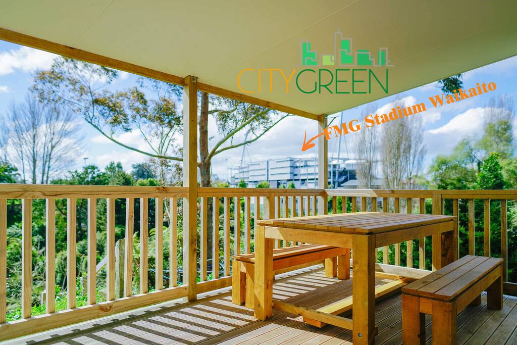 650m (8mins) walk to FMG Stadium Waikaito