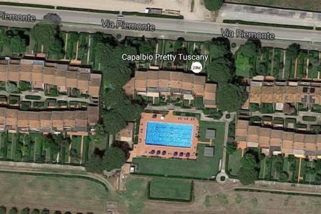 Il complesso condominiale visto dall'alto