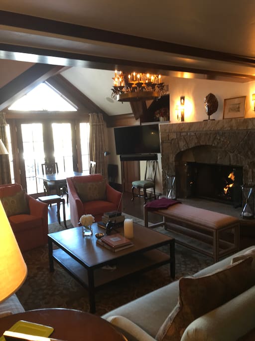 Living room with fireplace
