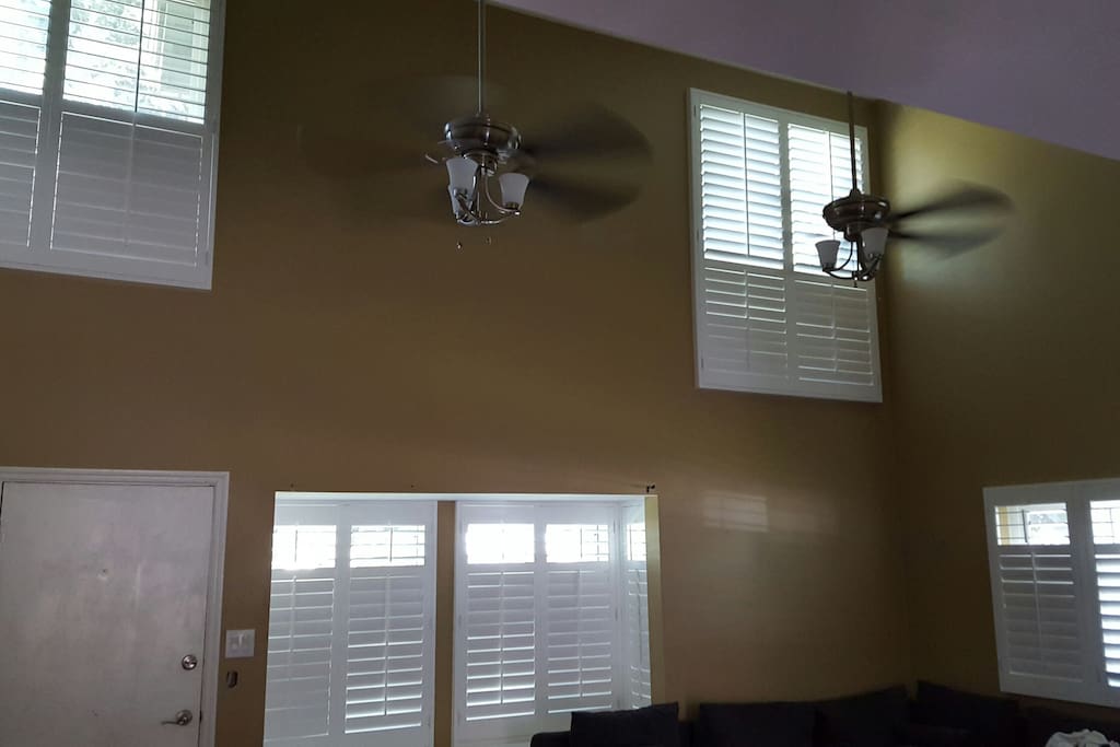 Vaulted Ceilings with Natural Lighting. Both AC and Ceiling Fans to Circulate cool Air.