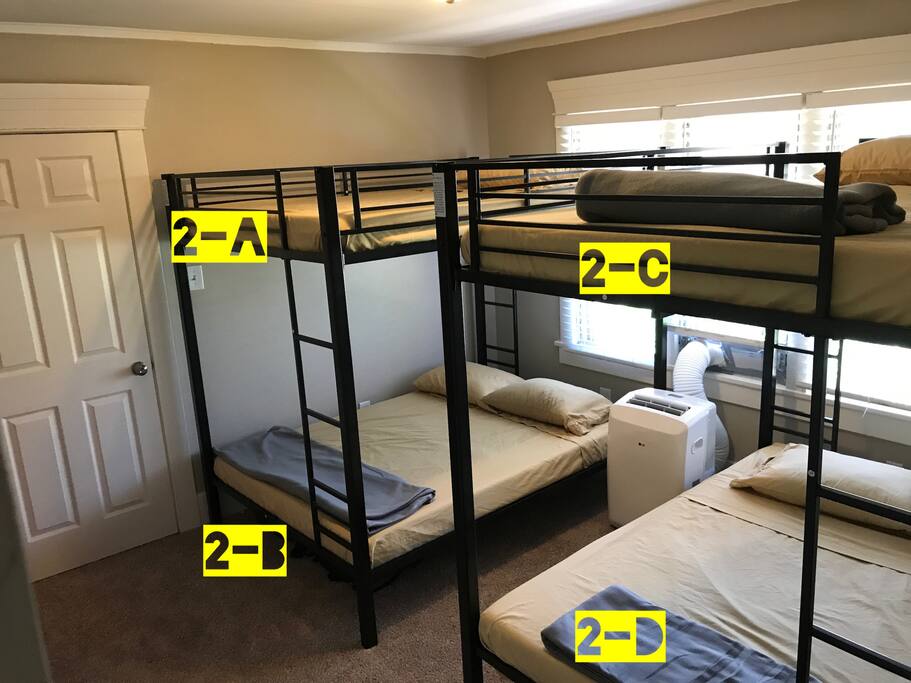 This listing is for Bed 2-D (the bottom bunk on the far right in the picture).