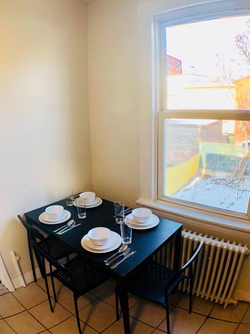 Enjoy your dinner next to a window in the kitchen