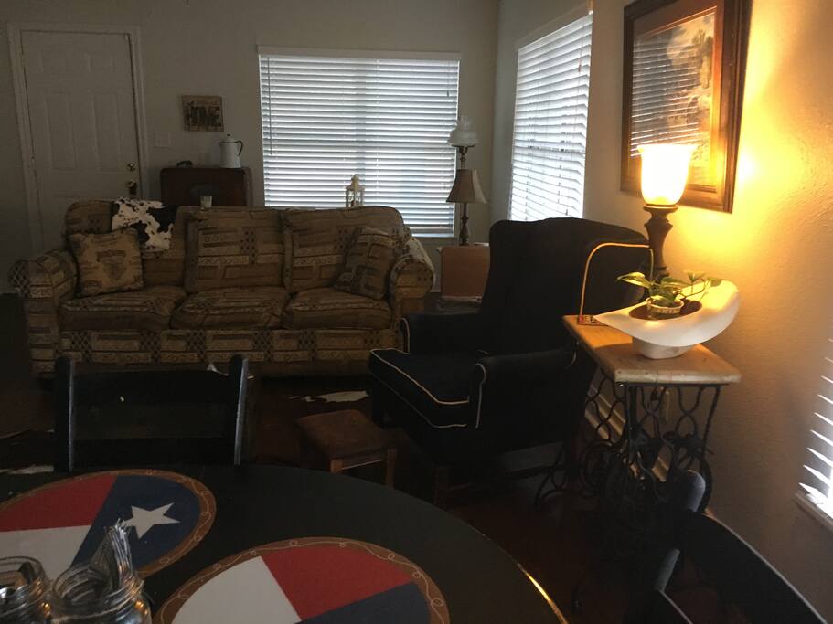 1940’s radio & ironing board from 1936 used as a sofa table