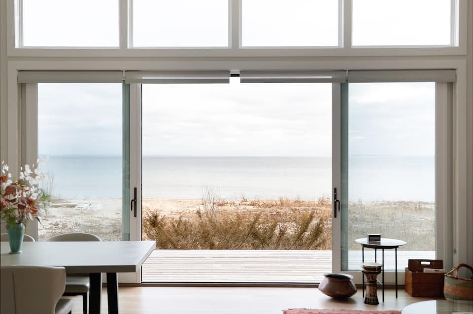 A modern beach house on Grand Traverse Bay, Northport, Michigan, United States, photo 1 of 10