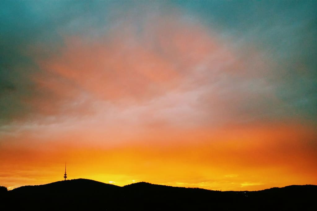 View out from the balcony - summer sunset