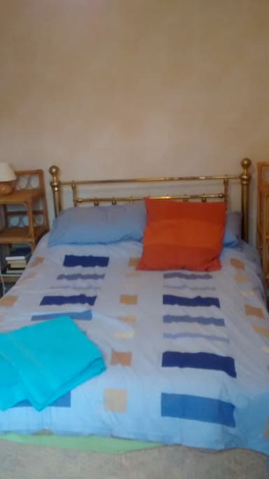 Bedroom overlooking back courtyard