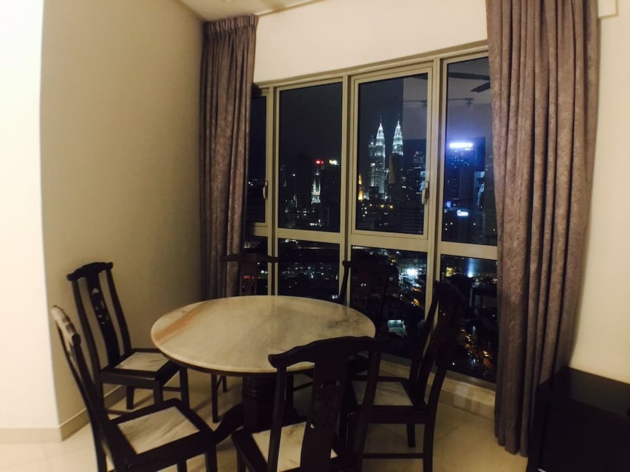 living room klcc view