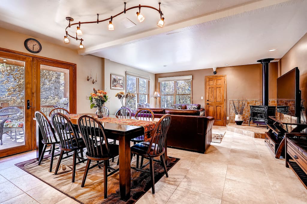 Raven's Call Main Level features open floor plan with Living Area, Dining and Kitchen