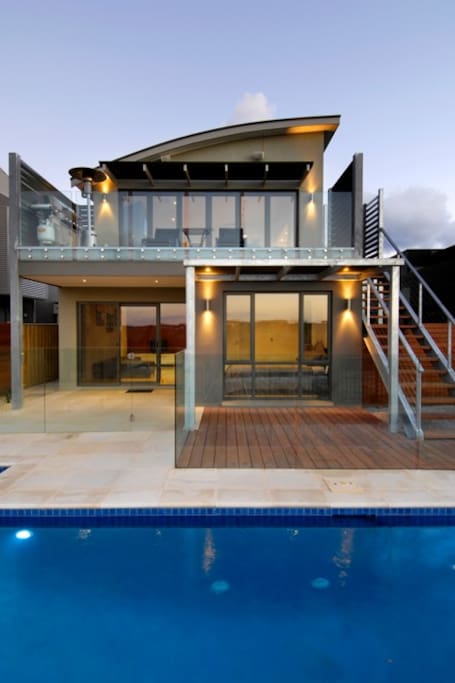 Solar heated private pool