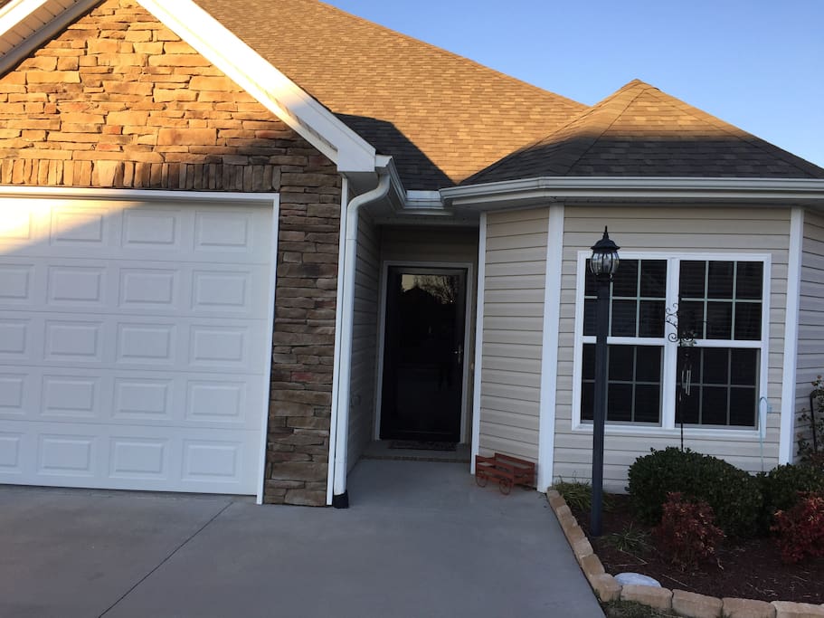 Front view of townhouse.