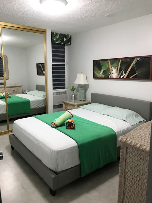 Master bedroom with a Queen Size bed