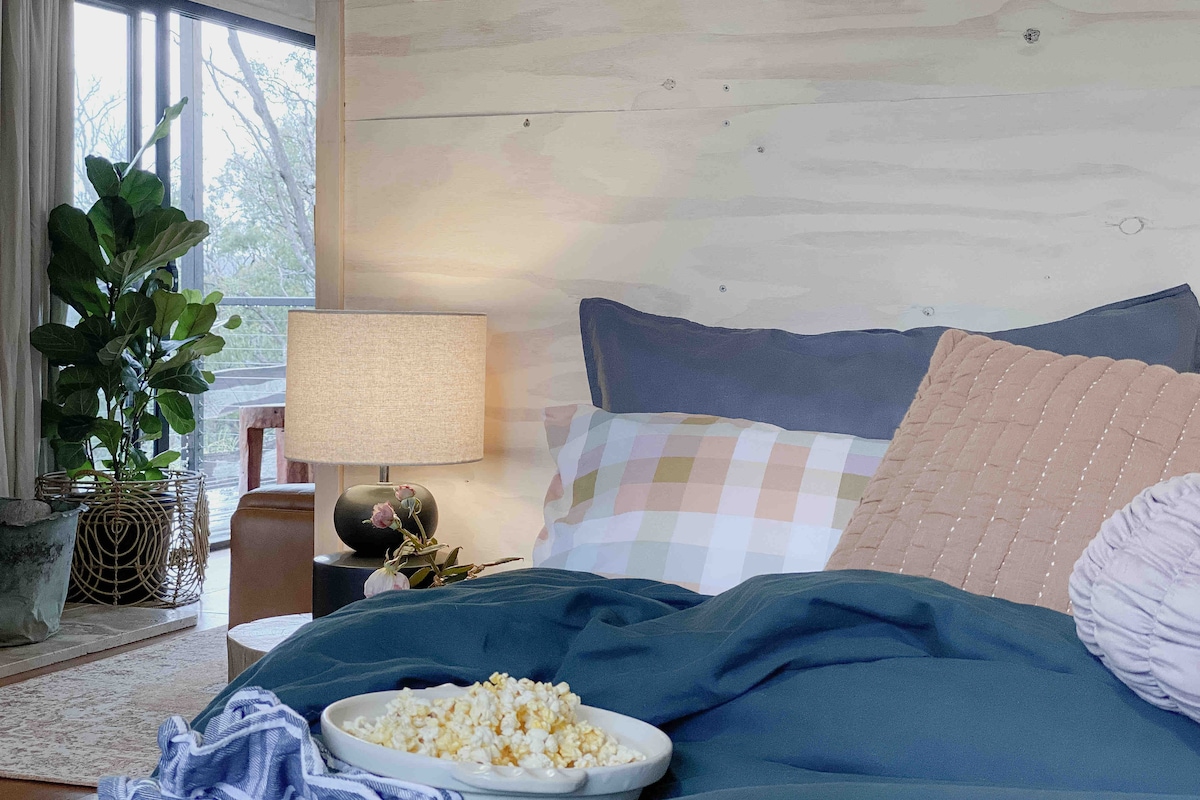 Pop some corn and watch a movie from bed. Both bedrooms have a smart TV so you can stream a good story. 