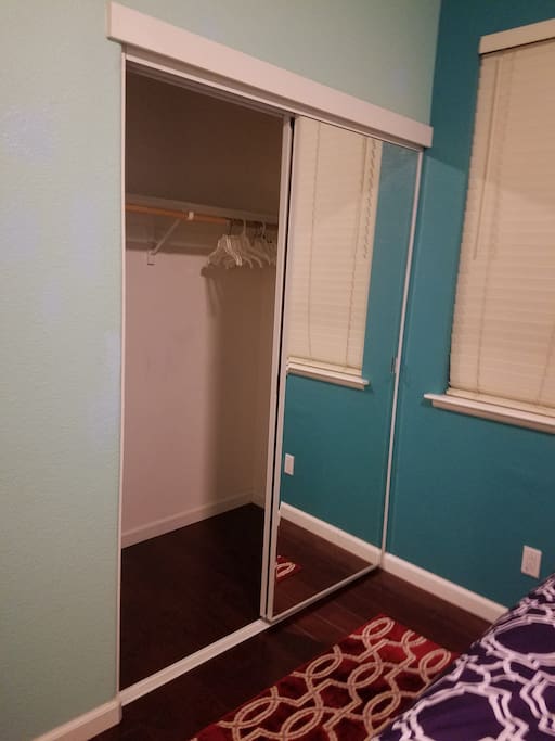 View of closet; hangers provided