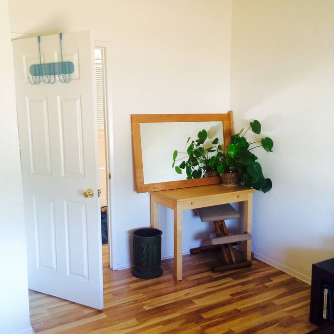 Desk and chair for work etc. there's also a large dresser and closet:)