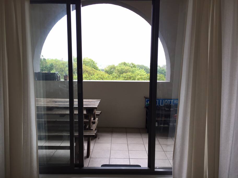 Large balcony with BBQ and 6 person outdoor table