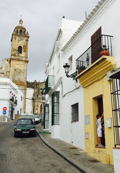 The external view of the house and street