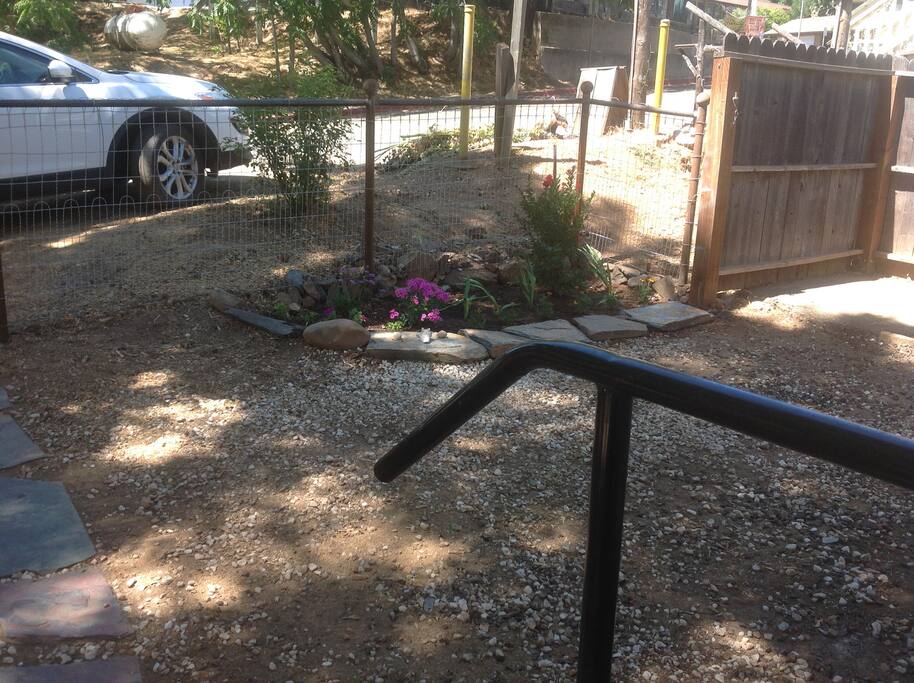 Small flower beds are very inviting to watch the butterfly's fluttering around