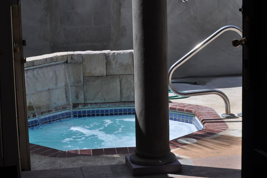 Cool water Jacuzzi, with water fall.
