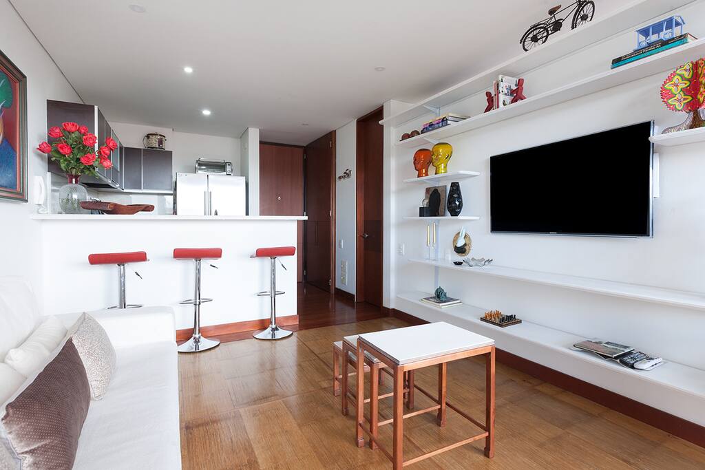 The living room with its natural light.