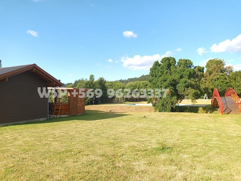 country cabin with pool