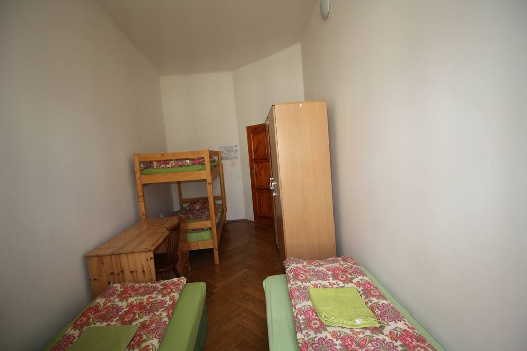 YOUR PRIVATE BEDROOM B2 arranged for 4 persons, writing desk , chair, wardrobe