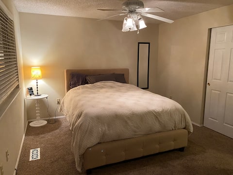 Spacious private master bedroom and half bath