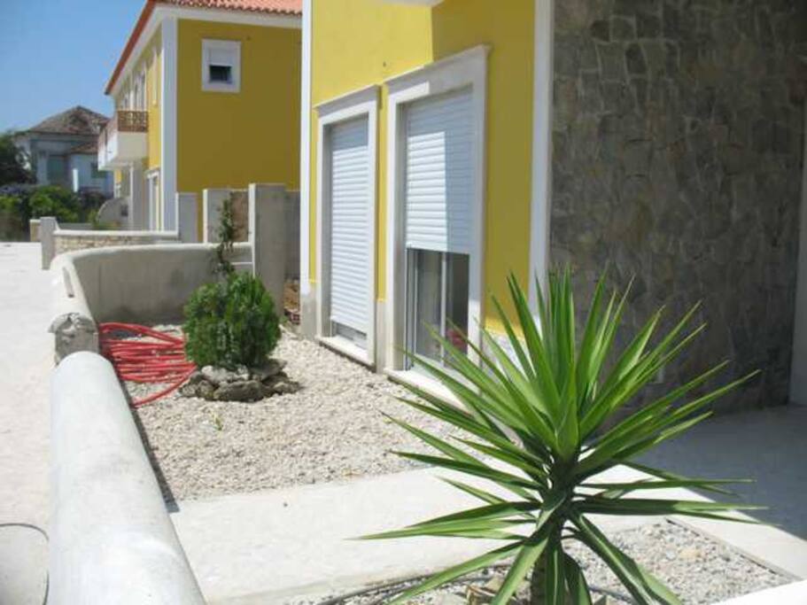 Our house is at the end of a small development of four houses.