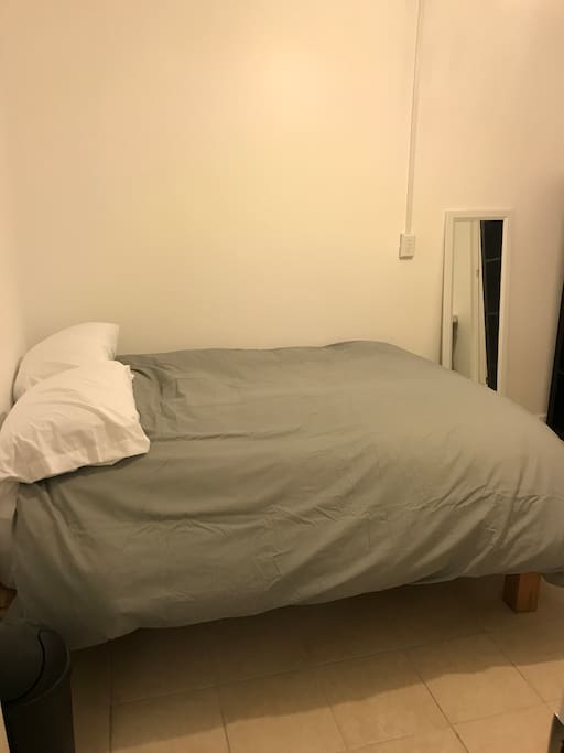 The bedroom with the double bed.