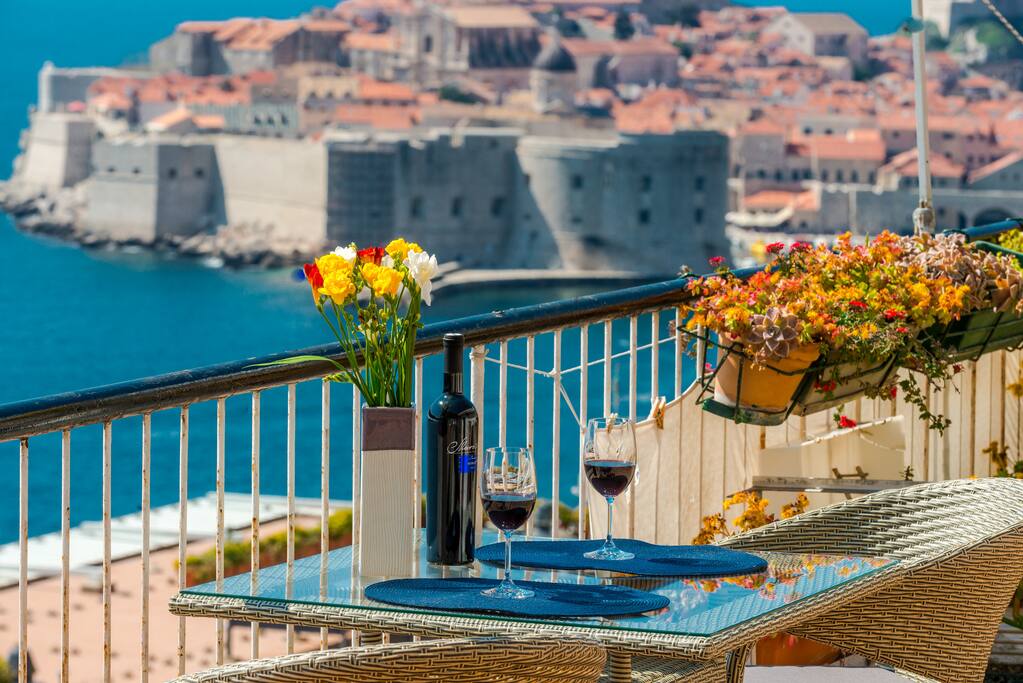Enjoy a glass of wine on our beautiful terrace