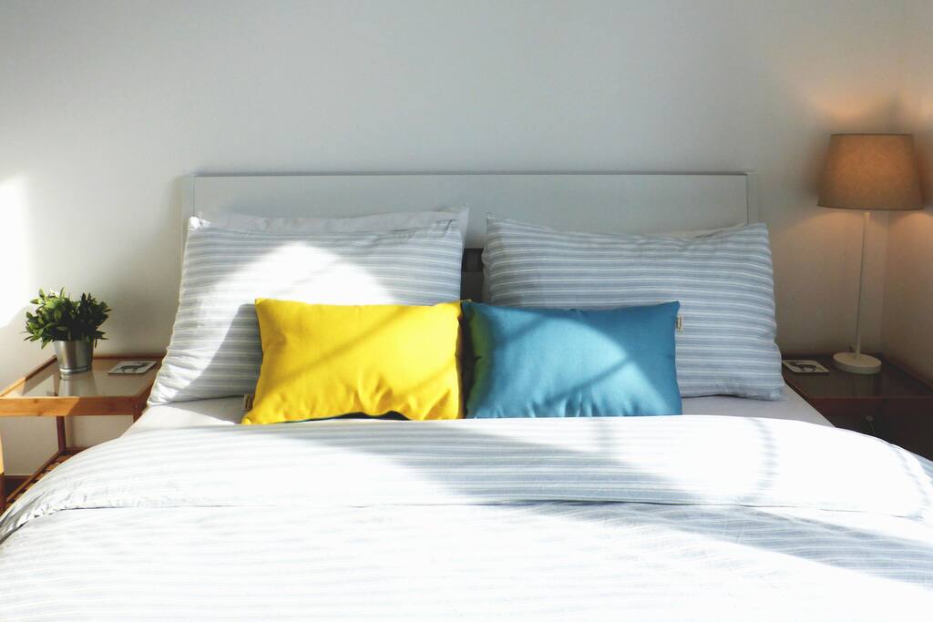Comfortable Double Bed and side tables