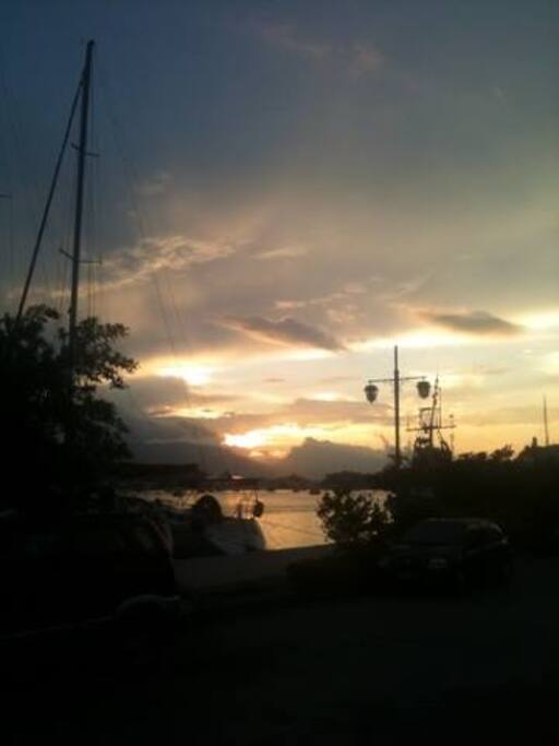 Sunset view outside the house