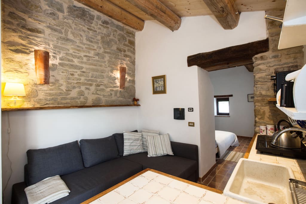Sitting room and kitchen